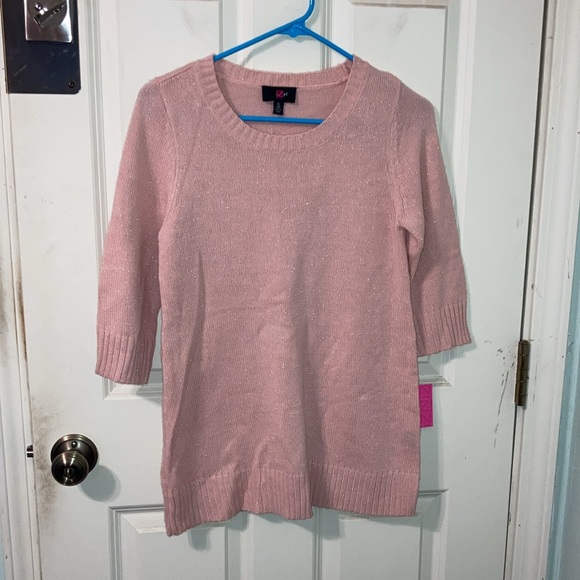 Gorgeous New WITH TAG Iz Byer Girl Light Blush Pink Sweater. Fits ladies Small. - Picture 2 of 8